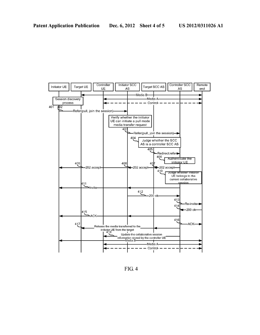 METHOD AND APPARATUS FOR MEDIA TRANSFER BETWEEN USER EQUIPMENT - diagram, schematic, and image 05