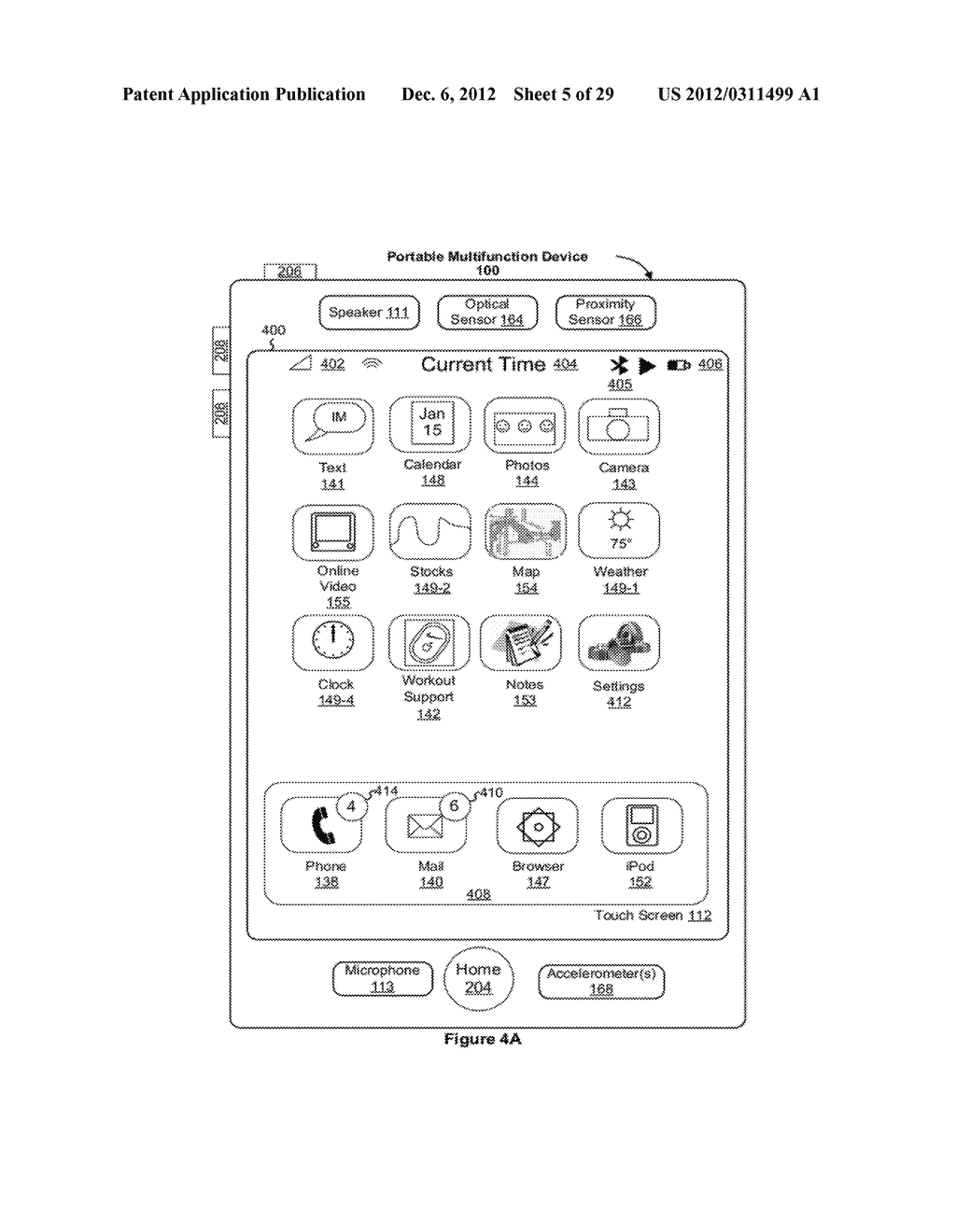 Device, Method, and Graphical User Interface for Accessing an Application     in a Locked Device - diagram, schematic, and image 06