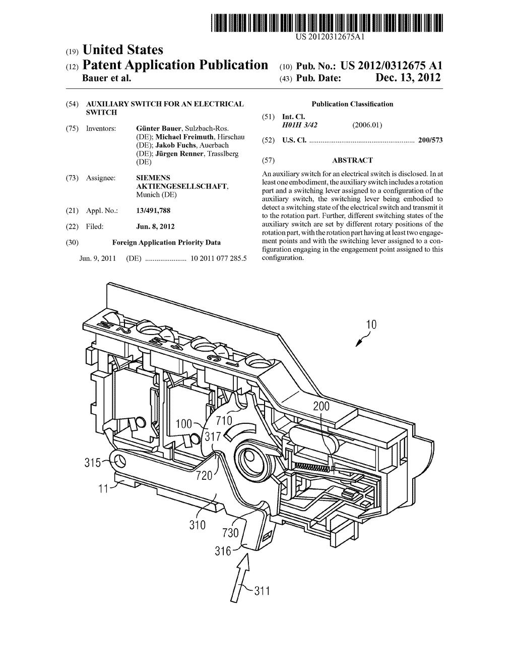 AUXILIARY SWITCH FOR AN ELECTRICAL SWITCH - diagram, schematic, and image 01