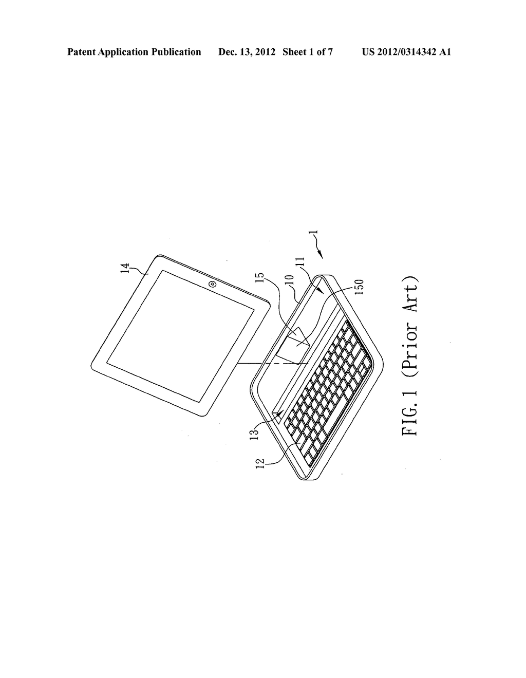 Holding device integrated with protective cover and wireless keyboard - diagram, schematic, and image 02