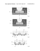 METHOD FOR MANUFACTURING AN ARRANGEMENT WITH A COMPONENT ON A CARRIER     SUBSTRATE, AN ARRANGEMENT AND METHOD FOR MANUFACTURING A SEMI-FINISHED     PRODUCT, AND A SEMI-FINISHED PRODUCT diagram and image