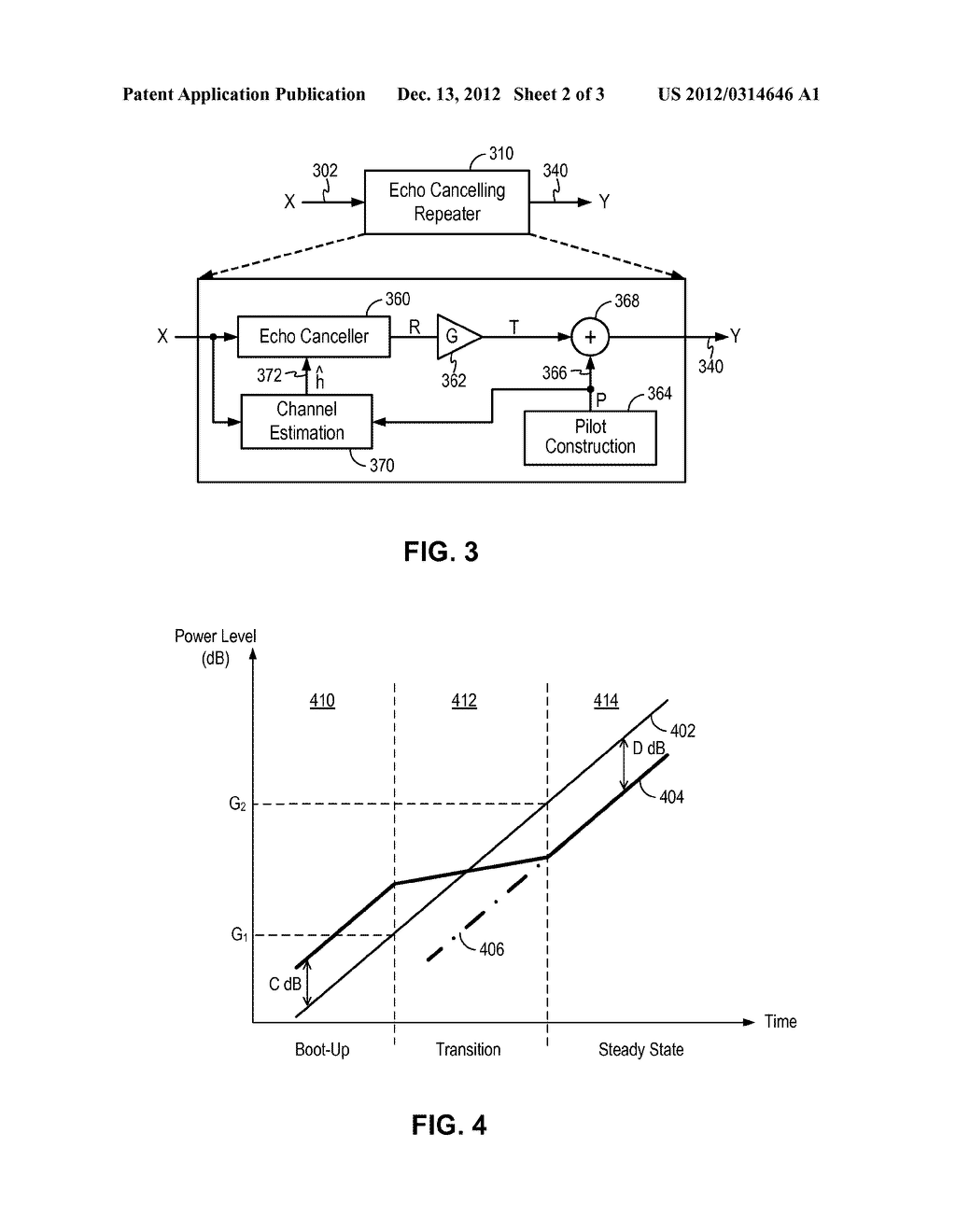 ECHO CANCELLATION REPEATER USING AN INSERTED PILOT WITH GAIN-BASED POWER     LEVEL CONTROL SCHEME - diagram, schematic, and image 03