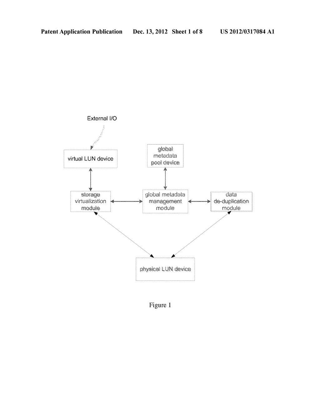 METHOD AND SYSTEM FOR ACHIEVING DATA DE-DUPLICATION ON A BLOCK-LEVEL     STORAGE VIRTUALIZATION DEVICE - diagram, schematic, and image 02