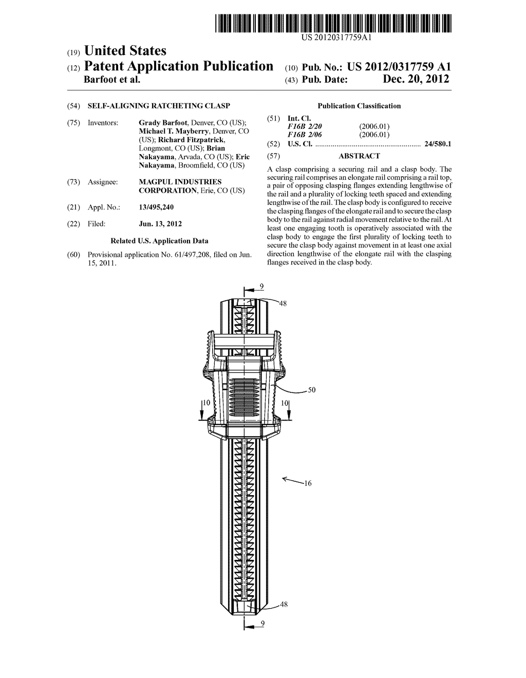 Self-Aligning Ratcheting Clasp - diagram, schematic, and image 01