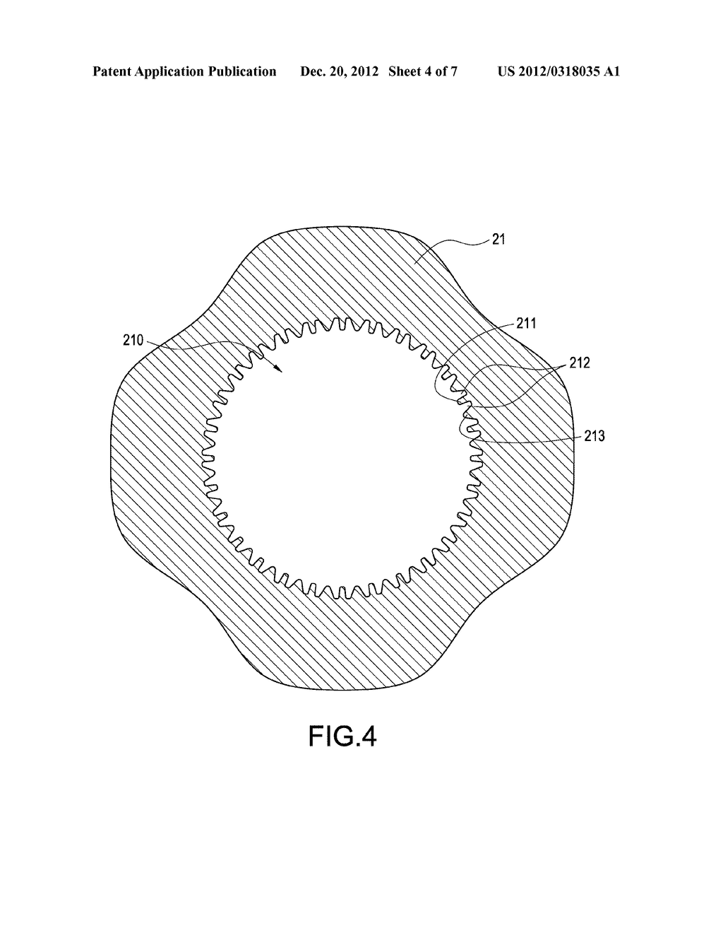 PRESSING-SHAPING METHOD FOR MANUFACTURING CIRCULAR COOLING BASE FOR BEING     EMBEDDED WITH FINS AND MOLD USED IN THE METHOD - diagram, schematic, and image 05
