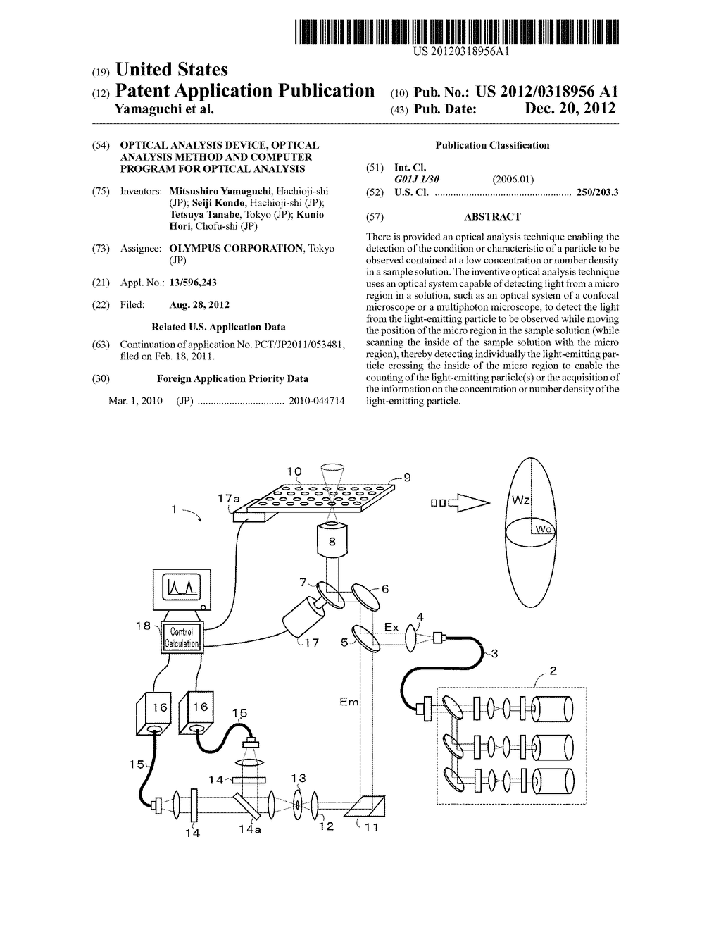 OPTICAL ANALYSIS DEVICE, OPTICAL ANALYSIS METHOD AND COMPUTER PROGRAM FOR     OPTICAL ANALYSIS - diagram, schematic, and image 01