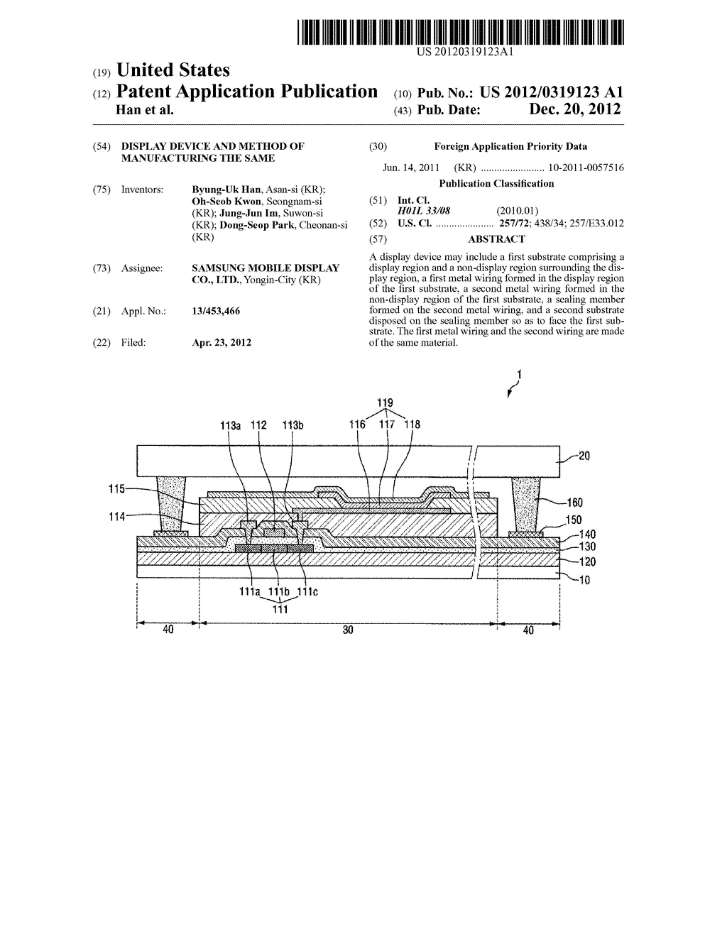 Display Device and Method of Manufacturing the Same - diagram, schematic, and image 01