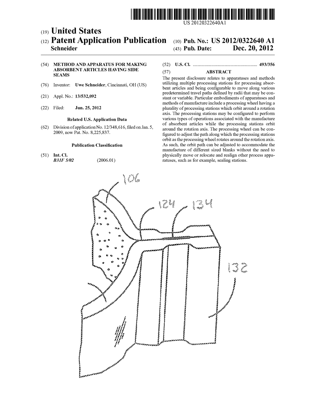 Method and Apparatus for Making Absorbent Articles Having Side Seams - diagram, schematic, and image 01
