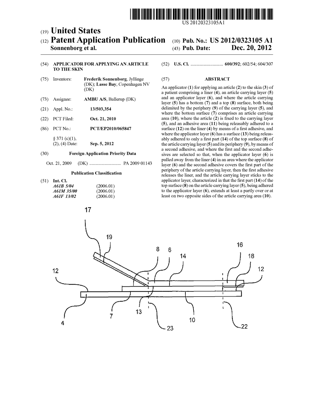 APPLICATOR FOR APPLYING AN ARTICLE TO THE SKIN - diagram, schematic, and image 01