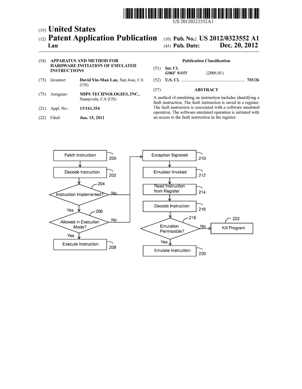 Apparatus and Method for Hardware Initiation of Emulated Instructions - diagram, schematic, and image 01