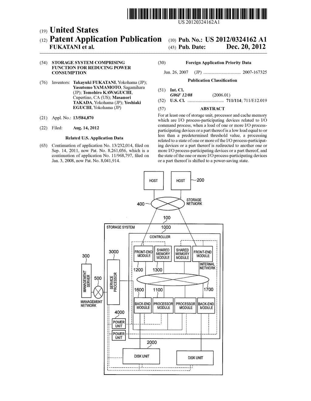 STORAGE SYSTEM COMPRISING FUNCTION FOR REDUCING POWER CONSUMPTION - diagram, schematic, and image 01