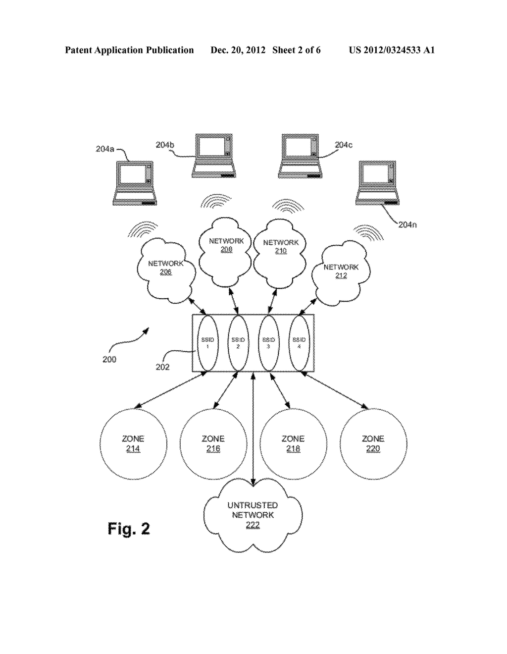 WIRELESS NETWORK HAVING MULTIPLE SECURITY INTERFACES - diagram, schematic, and image 03