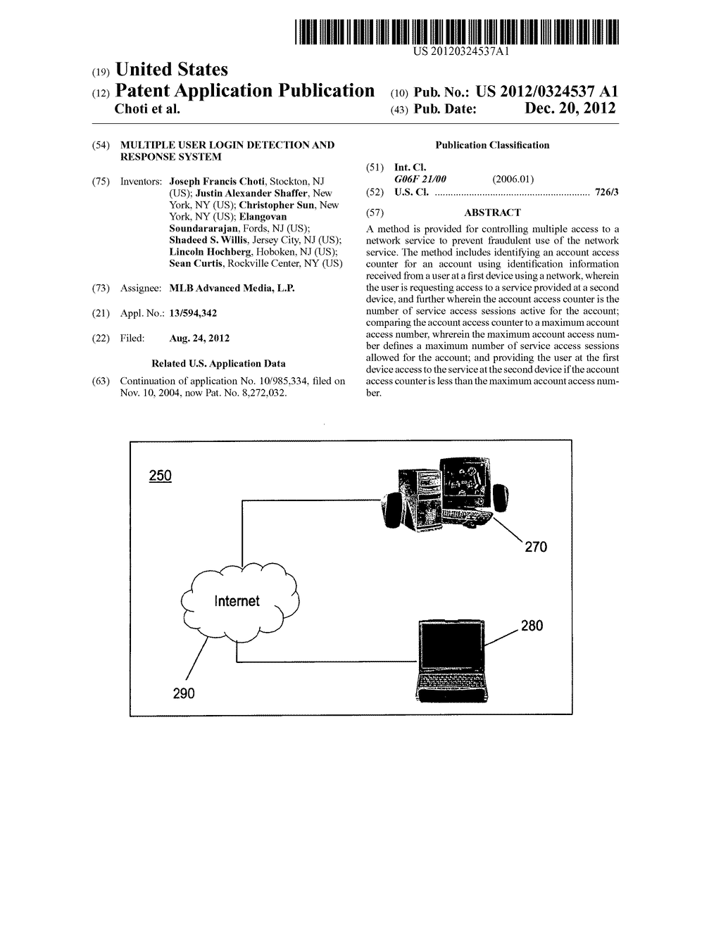 MULTIPLE USER LOGIN DETECTION AND RESPONSE SYSTEM - diagram, schematic, and image 01