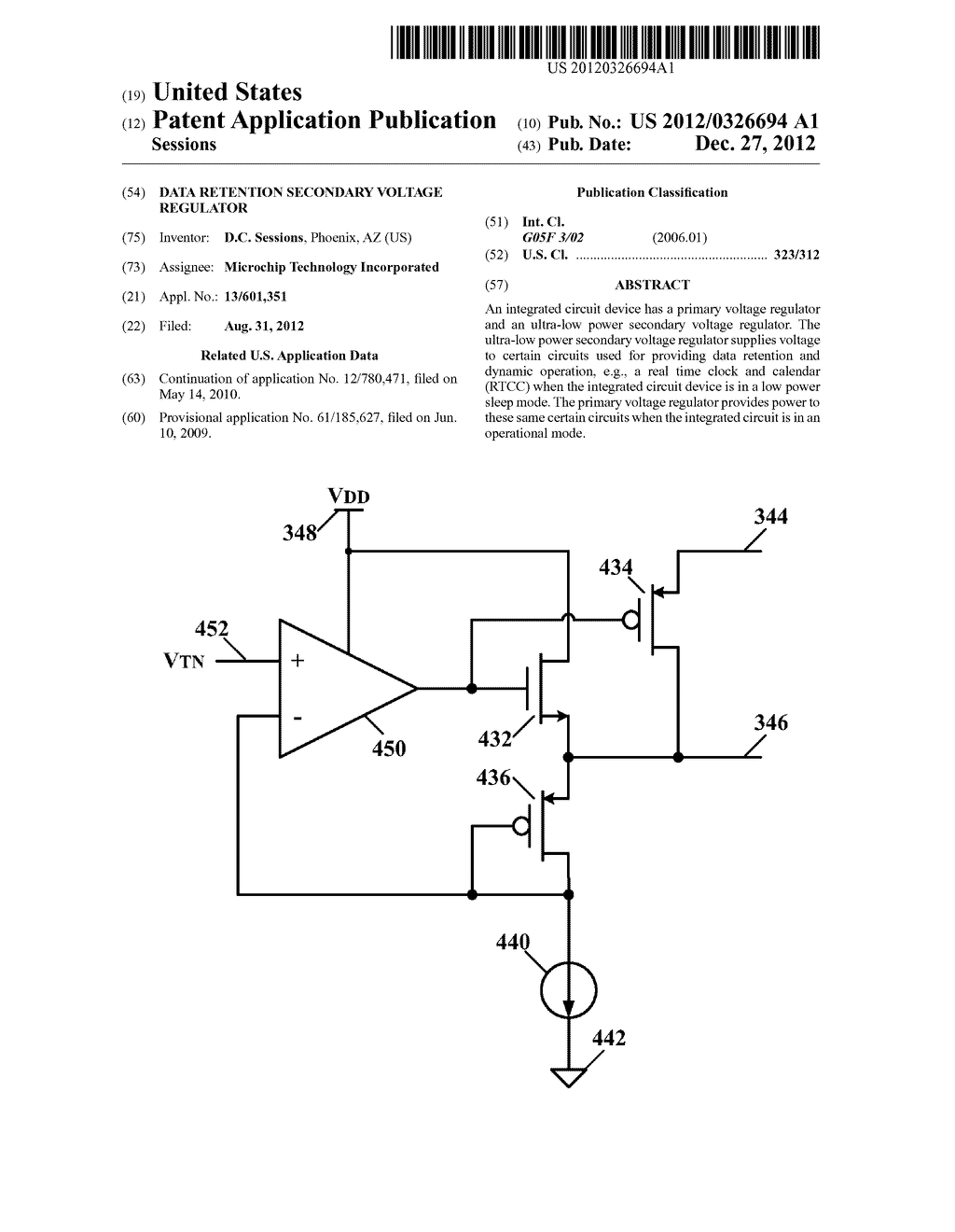 DATA RETENTION SECONDARY VOLTAGE REGULATOR - diagram, schematic, and image 01