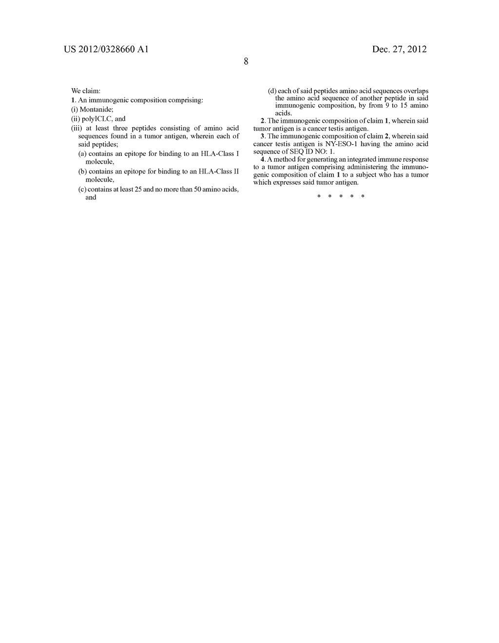 IMMUNOGENIC COMPOSITIONS USEFUL IN PROVOKING AN INTEGRATED RESPONSE TO     TUMOR ANTIGENS - diagram, schematic, and image 09