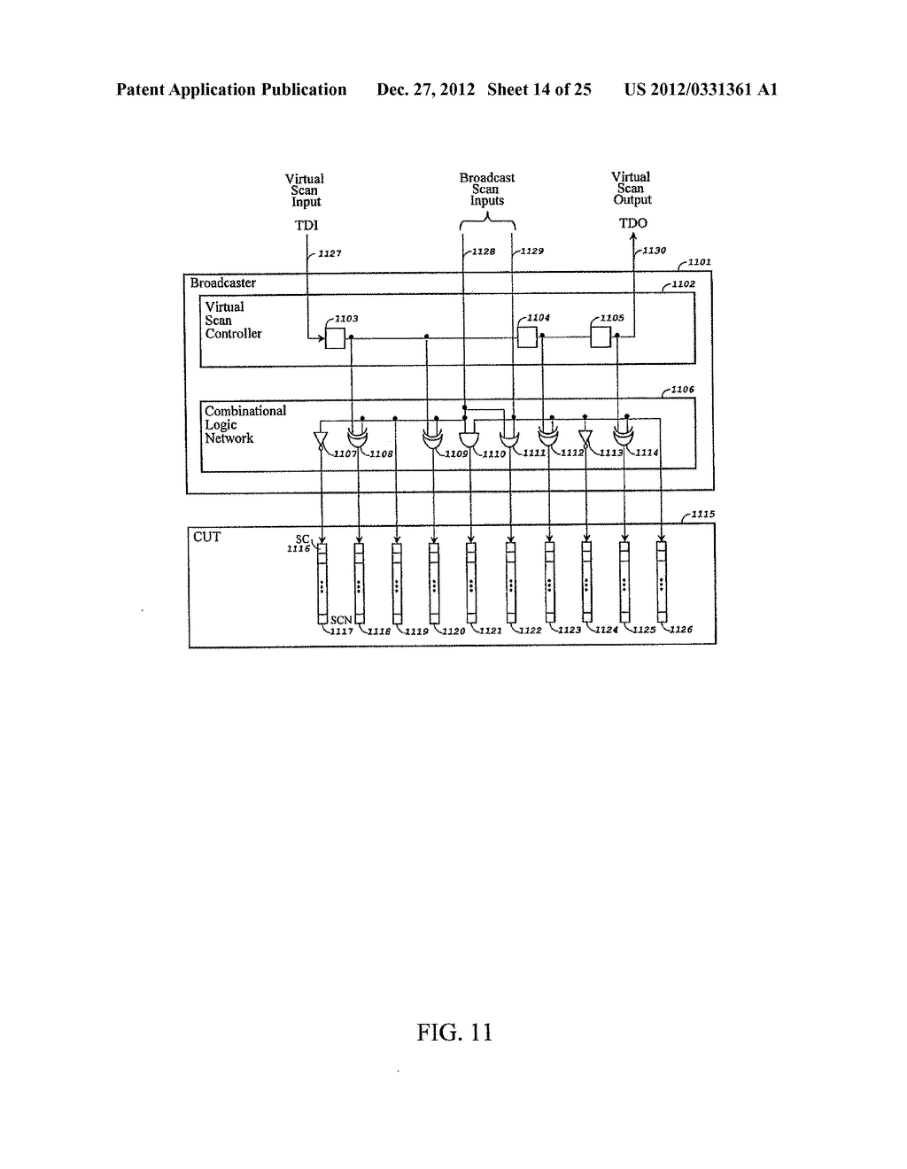 METHOD AND APPARATUS FOR BROADCASTING SCAN PATTERNS IN A SCAN-BASED     INTEGRATED CIRCUIT - diagram, schematic, and image 15
