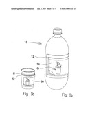 Combination consumer package with secondary item compartment diagram and image