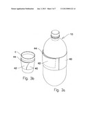 Combination consumer package with secondary item compartment diagram and image