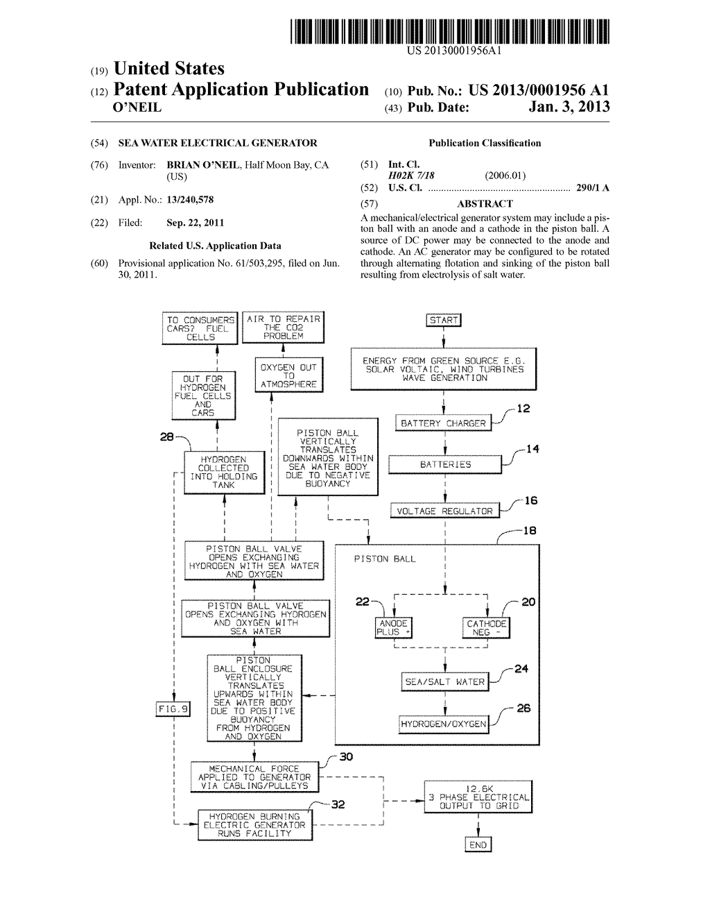 SEA WATER ELECTRICAL GENERATOR - diagram, schematic, and image 01