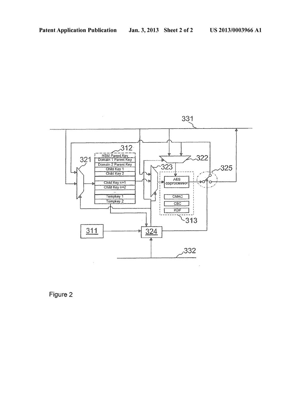Cryptographic hardware module and method for updating a cryptographic key - diagram, schematic, and image 03