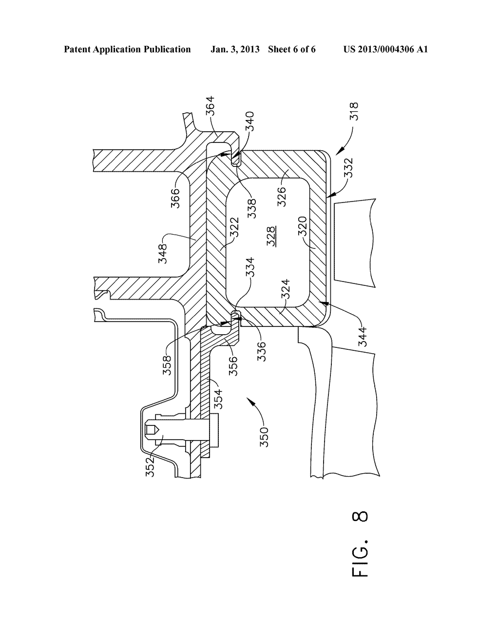 CHORDAL MOUNTING ARRANGEMENT FOR LOW-DUCTILITY TURBINE SHROUD - diagram, schematic, and image 07