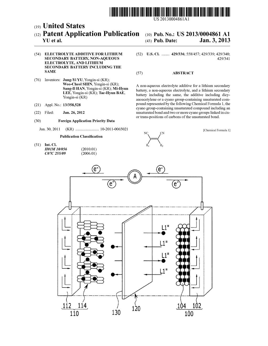 ELECTROLYTE ADDITIVE FOR LITHIUM SECONDARY BATTERY, NON-AQUEOUS     ELECTROLYTE, AND LITHIUM SECONDARY BATTERY INCLUDING THE SAME - diagram, schematic, and image 01