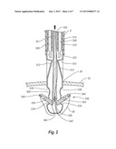 SUTURING DEVICE WITH SPLIT ARM AND METHOD OF SUTURING TISSUE diagram and image