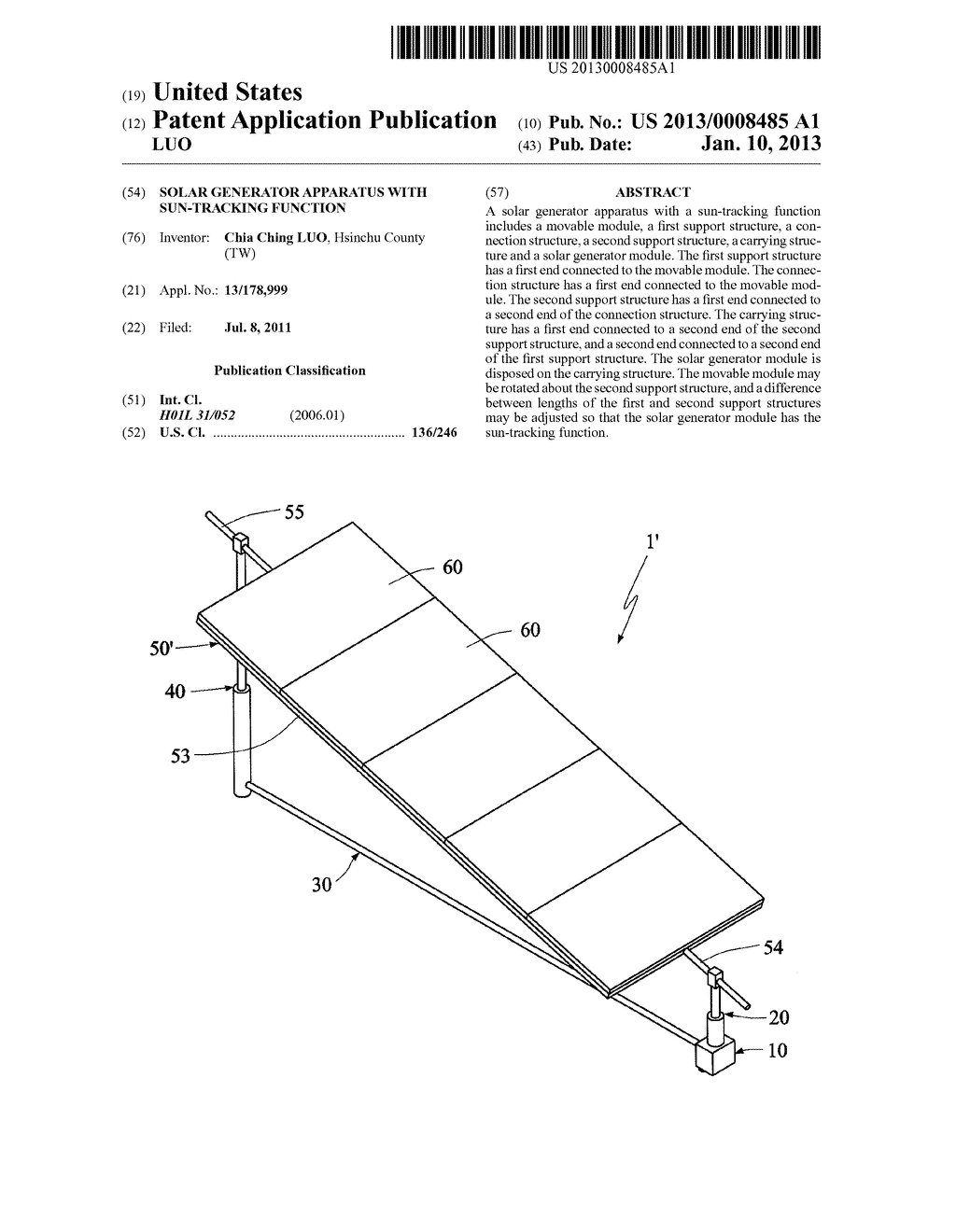 SOLAR GENERATOR APPARATUS WITH SUN-TRACKING FUNCTION - diagram, schematic, and image 01