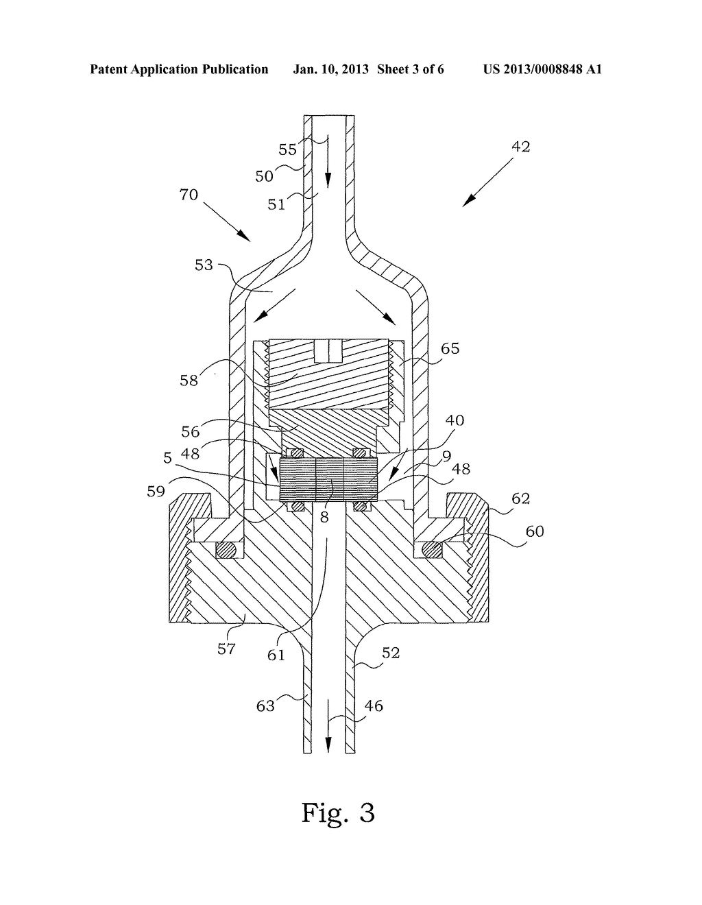 FILTER COMPRISING STACKABLE FILTER WAFERS WITH FILTERING CHANNELS ON     OPPOSING SIDES OF THE WAFERS - diagram, schematic, and image 04