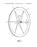 COMPOSITE WHEEL, IN PARTICULAR FOR A CYCLE, AND METHOD FOR MANUFACTURING     SUCH A WHEEL diagram and image
