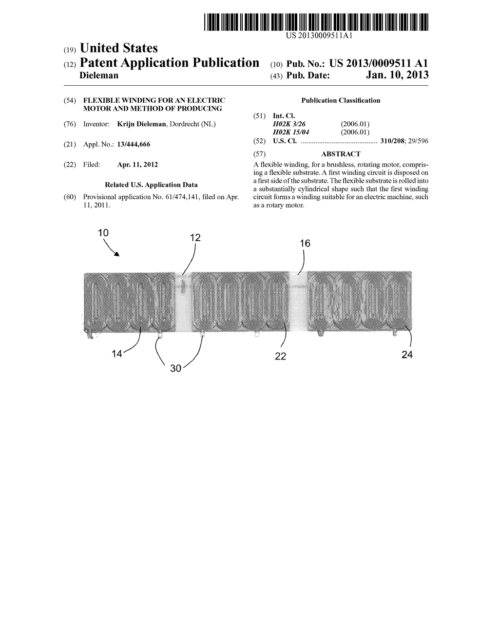 Flexible Winding for an Electric Motor and Method of Producing - diagram, schematic, and image 01