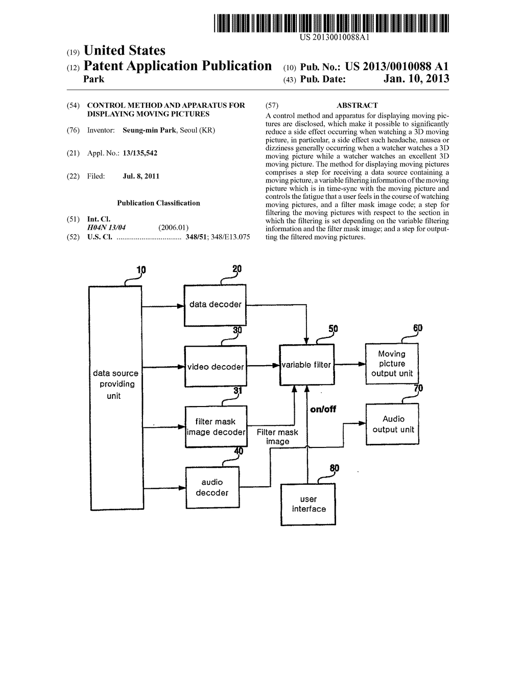 Control method and apparatus for displaying moving pictures - diagram, schematic, and image 01