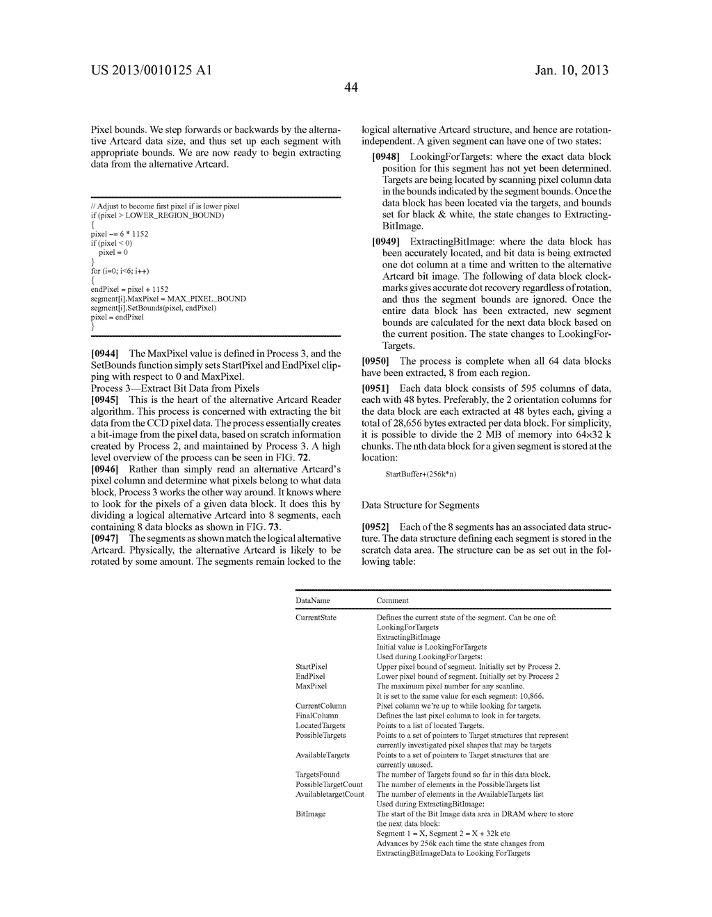 HANDHELD DIGITAL CAMERA DEVICE WITH ORIENTATION SENSING AND DECODING     CAPABILITIES - diagram, schematic, and image 194