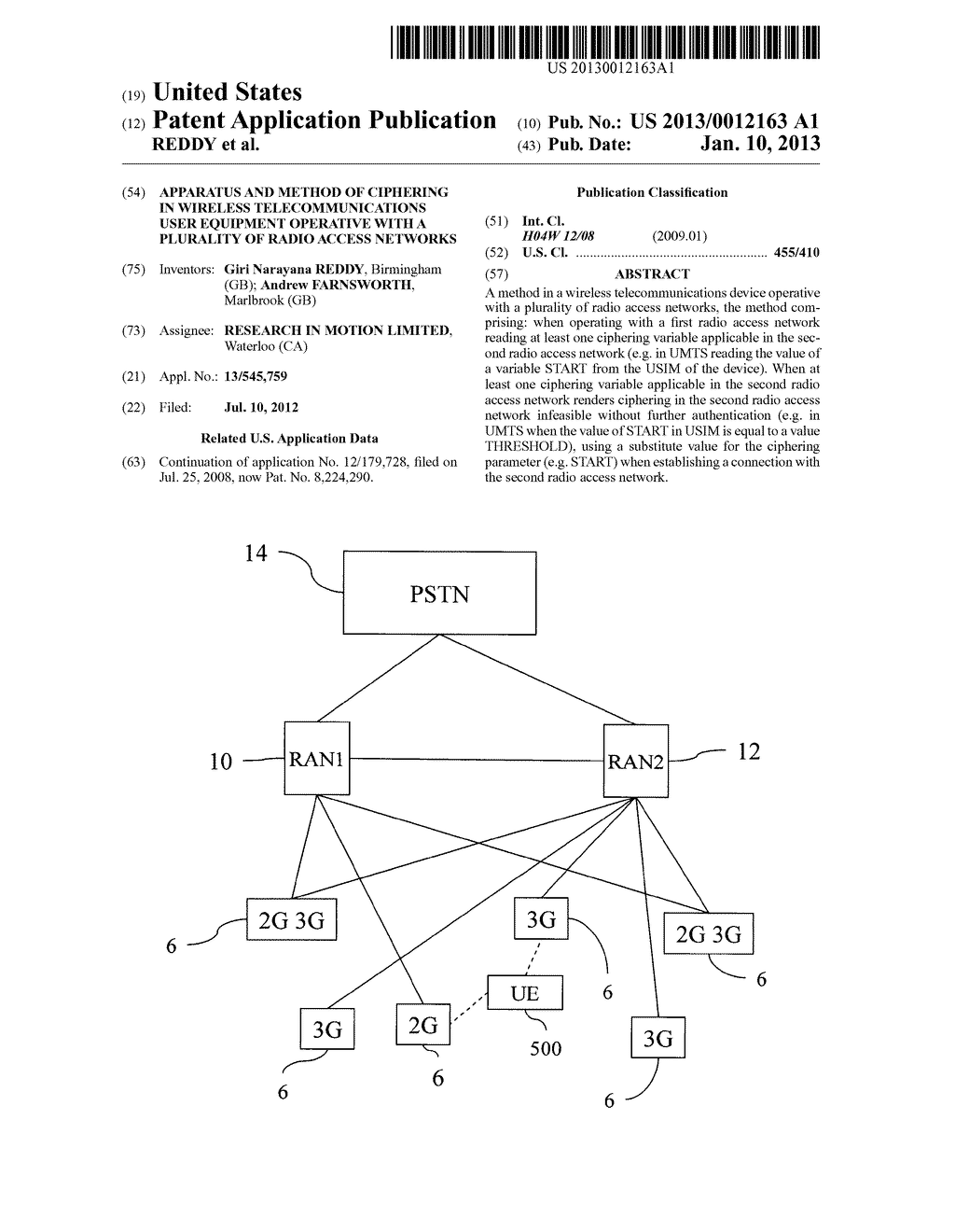 APPARATUS AND METHOD OF CIPHERING IN WIRELESS TELECOMMUNICATIONS USER     EQUIPMENT OPERATIVE WITH A PLURALITY OF RADIO ACCESS NETWORKS - diagram, schematic, and image 01