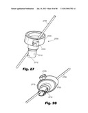 Low-profile surgical access devices with anchoring diagram and image