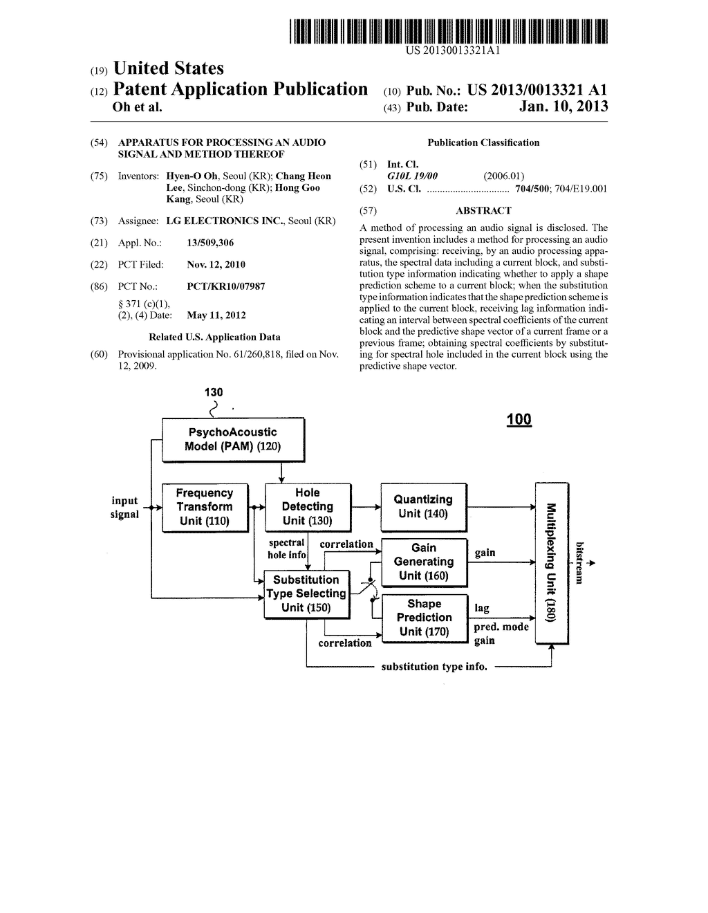 APPARATUS FOR PROCESSING AN AUDIO SIGNAL AND METHOD THEREOF - diagram, schematic, and image 01