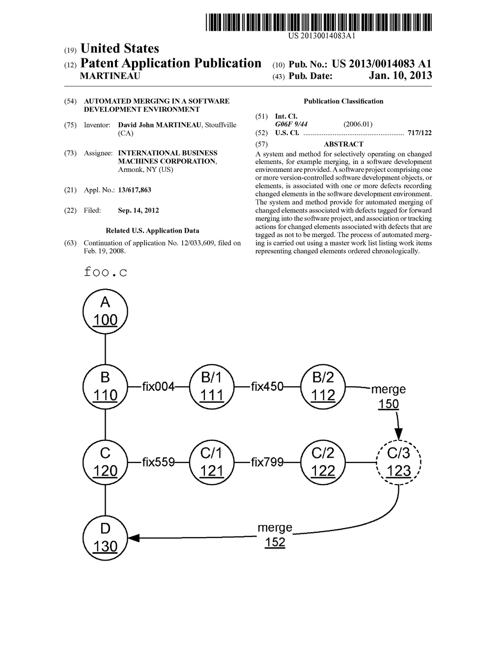 AUTOMATED MERGING IN A SOFTWARE DEVELOPMENT ENVIRONMENT - diagram, schematic, and image 01