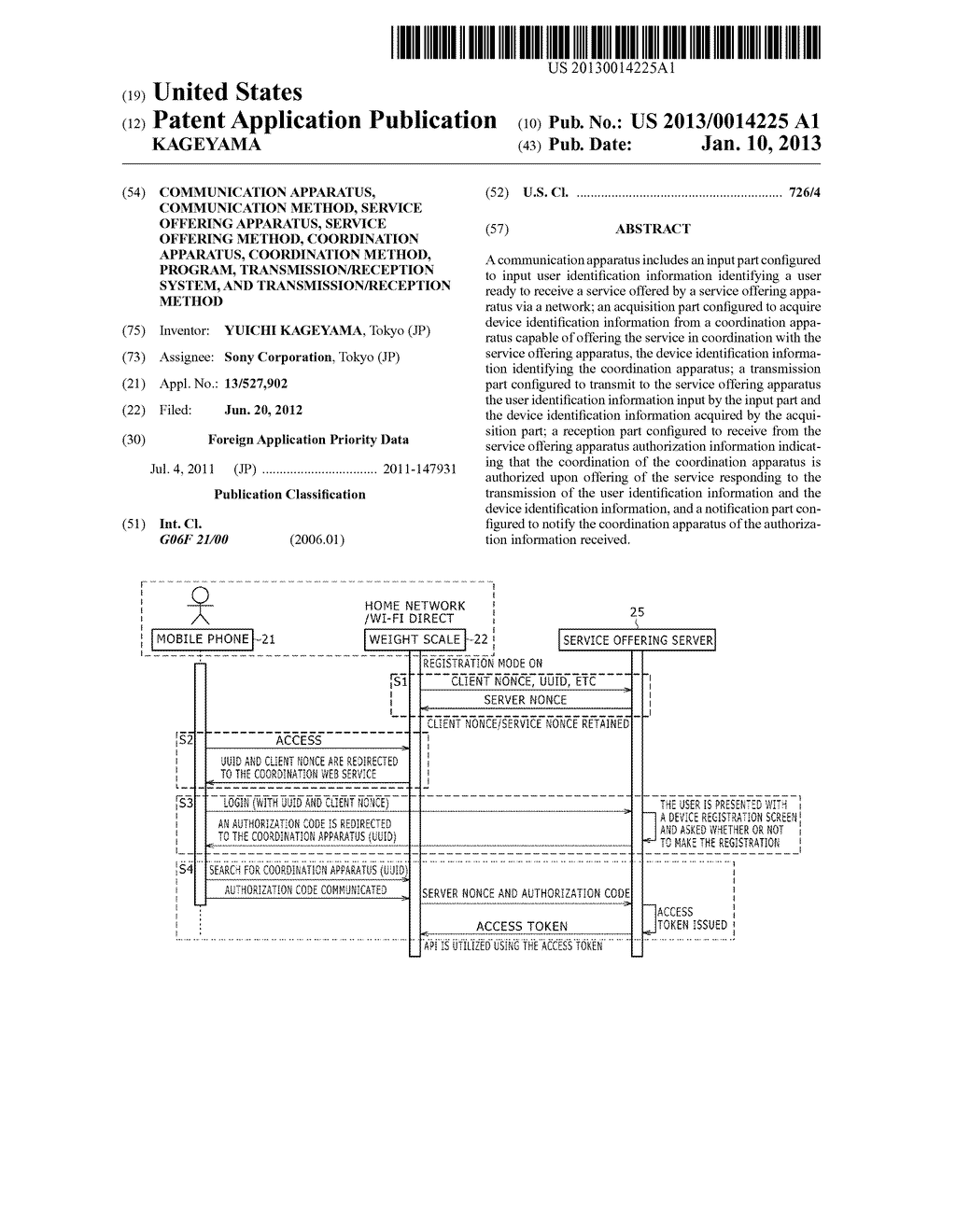 COMMUNICATION APPARATUS, COMMUNICATION METHOD, SERVICE OFFERING APPARATUS,     SERVICE OFFERING METHOD, COORDINATION APPARATUS, COORDINATION METHOD,     PROGRAM, TRANSMISSION/RECEPTION SYSTEM, AND TRANSMISSION/RECEPTION METHOD - diagram, schematic, and image 01