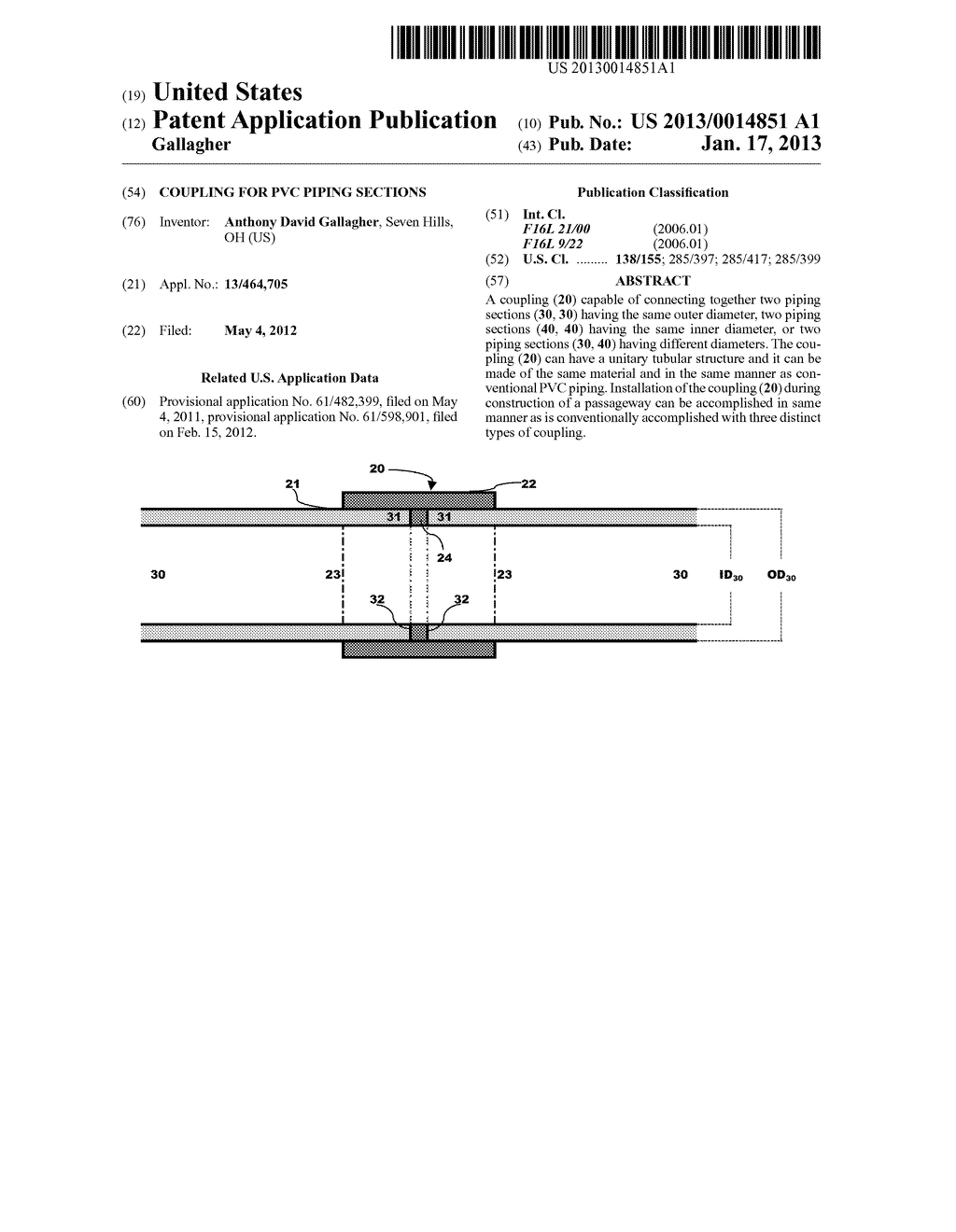 COUPLING FOR PVC PIPING SECTIONS - diagram, schematic, and image 01