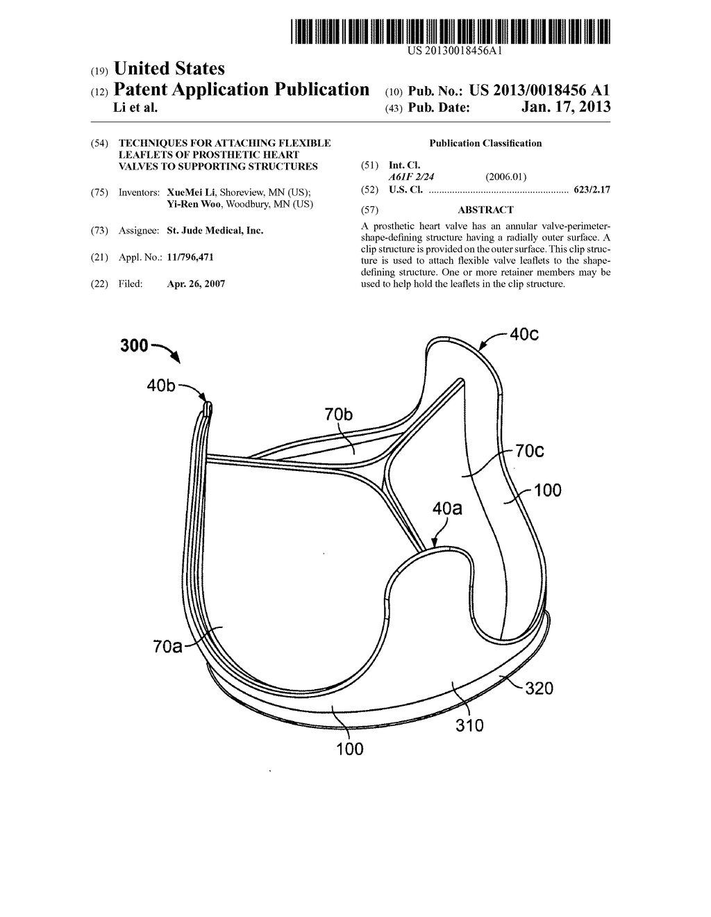 TECHNIQUES FOR ATTACHING FLEXIBLE LEAFLETS OF PROSTHETIC HEART VALVES TO     SUPPORTING STRUCTURESAANM Li; XueMeiAACI ShoreviewAAST MNAACO USAAGP Li; XueMei Shoreview MN USAANM Woo; Yi-RenAACI WoodburyAAST MNAACO USAAGP Woo; Yi-Ren Woodbury MN US - diagram, schematic, and image 01
