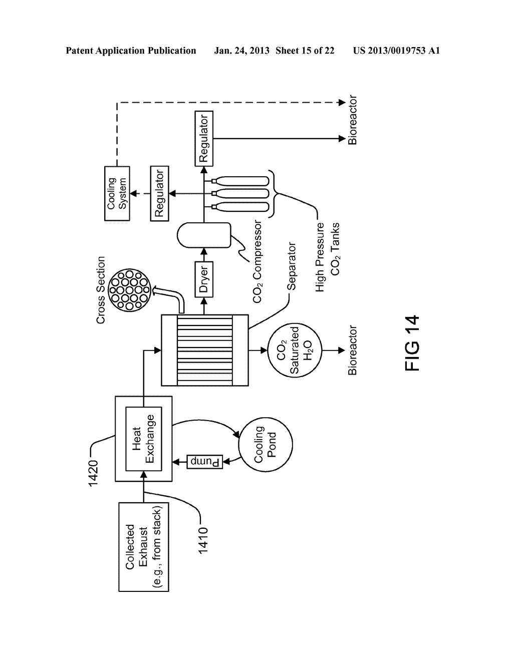 System and Method for Separation of Captured Gases from Exhaust - diagram, schematic, and image 16