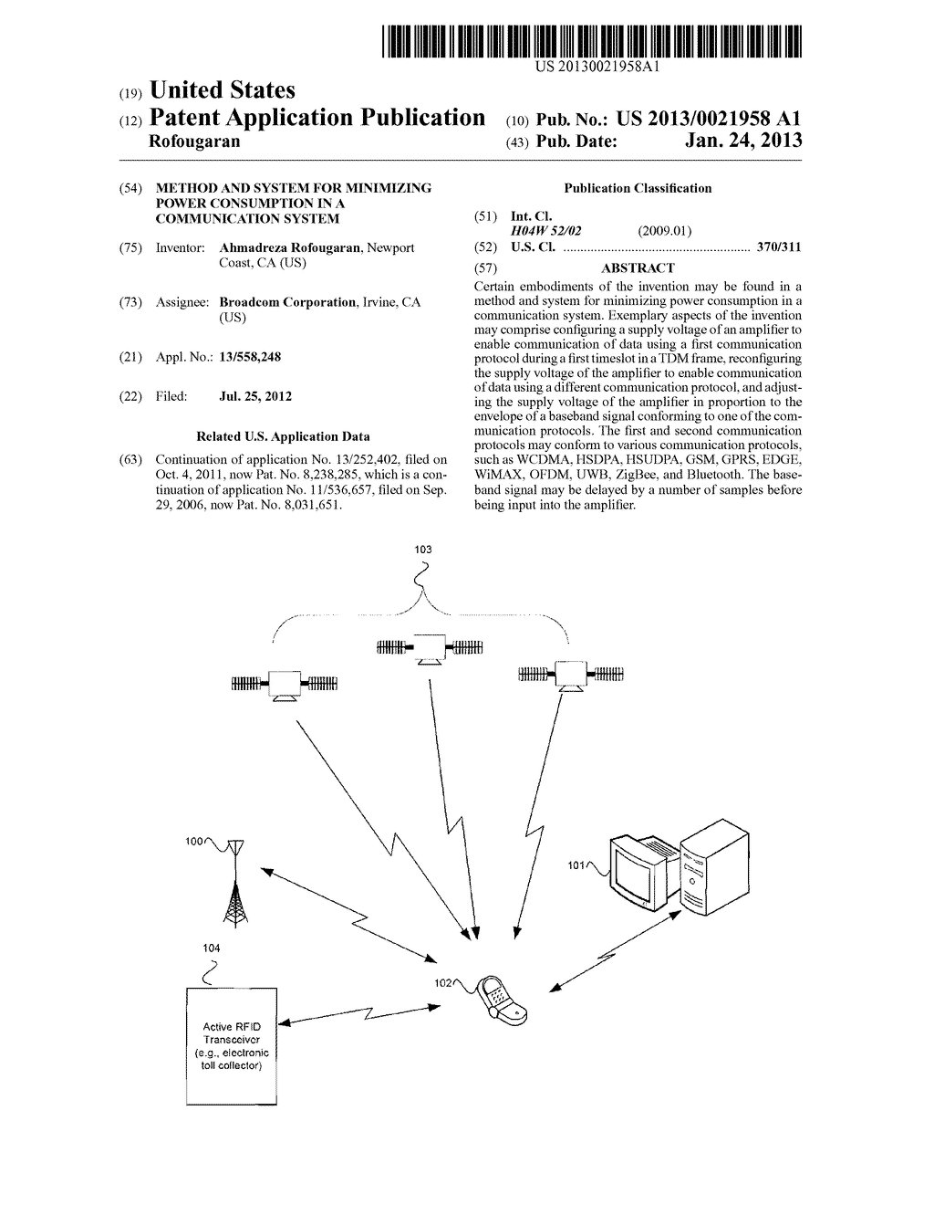 Method and System for Minimizing Power Consumption in a Communication     System - diagram, schematic, and image 01