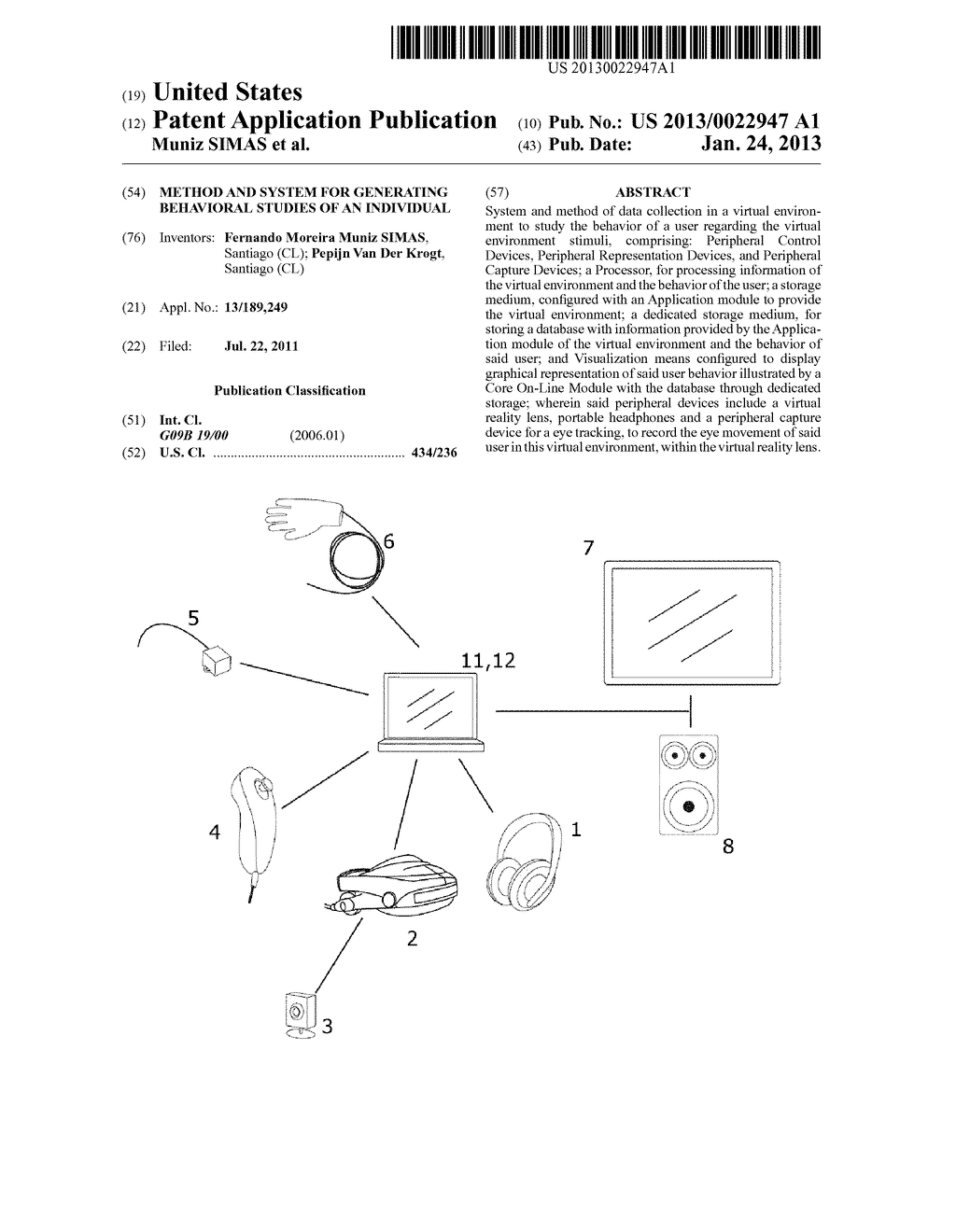 METHOD AND SYSTEM FOR GENERATING BEHAVIORAL STUDIES OF AN INDIVIDUAL - diagram, schematic, and image 01
