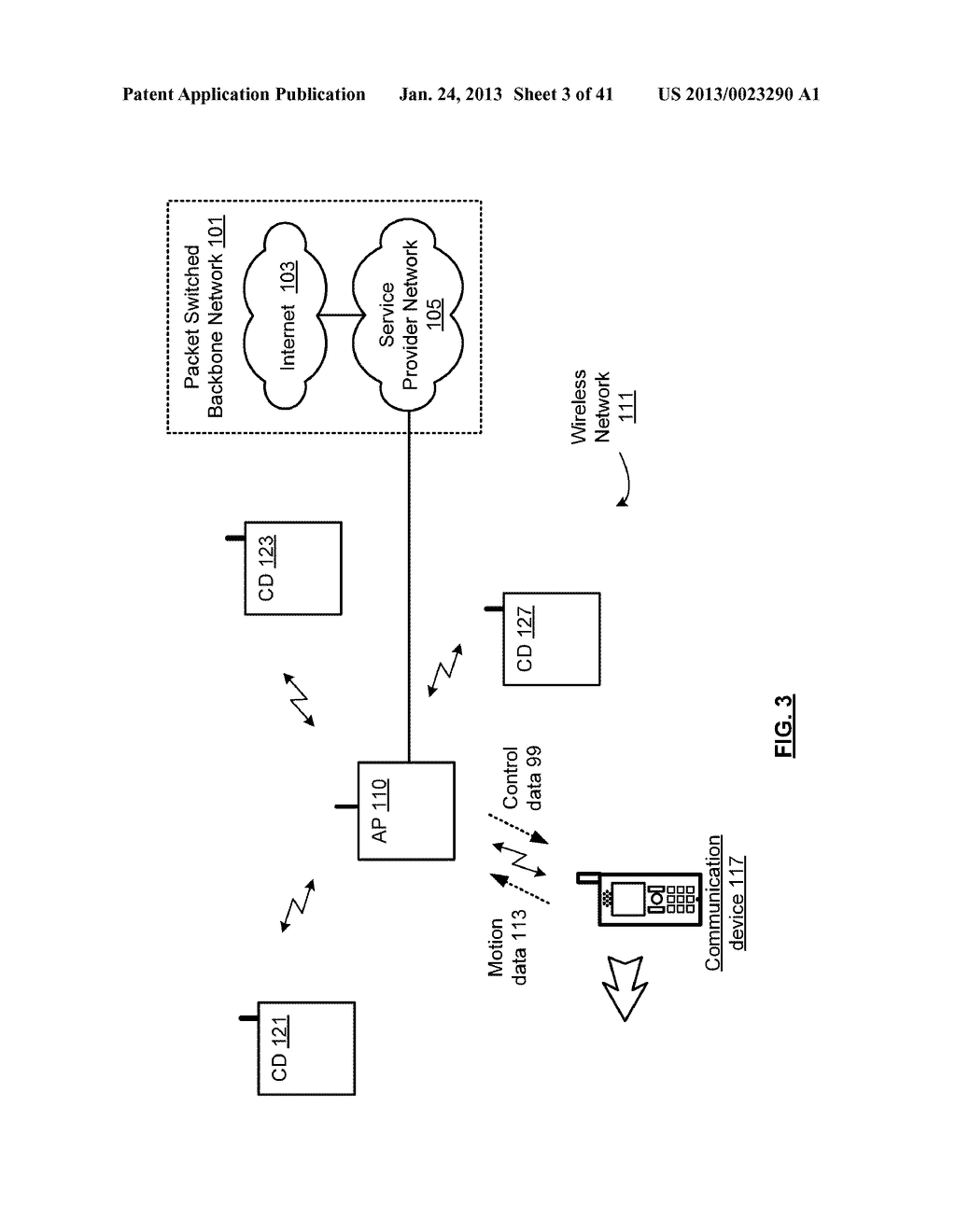 MULTI-MODE MOBILE COMMUNICATION DEVICE WITH MOTION SENSOR AND METHODS FOR     USE THEREWITH - diagram, schematic, and image 04