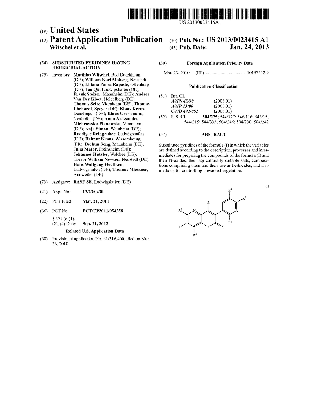 Substituted Pyridines Having Herbicidal Action - diagram, schematic, and image 01