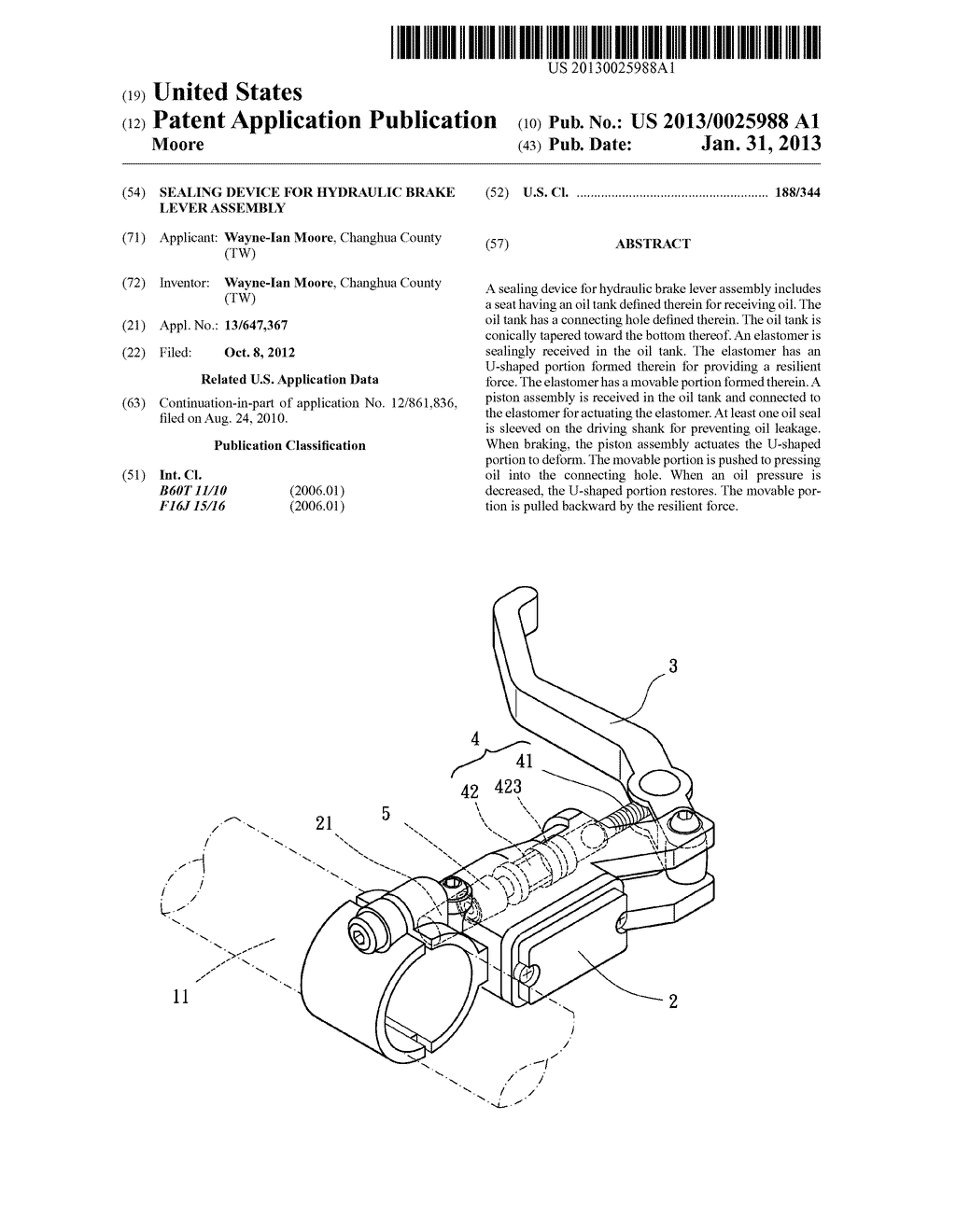 SEALING DEVICE FOR HYDRAULIC BRAKE LEVER ASSEMBLY - diagram, schematic, and image 01