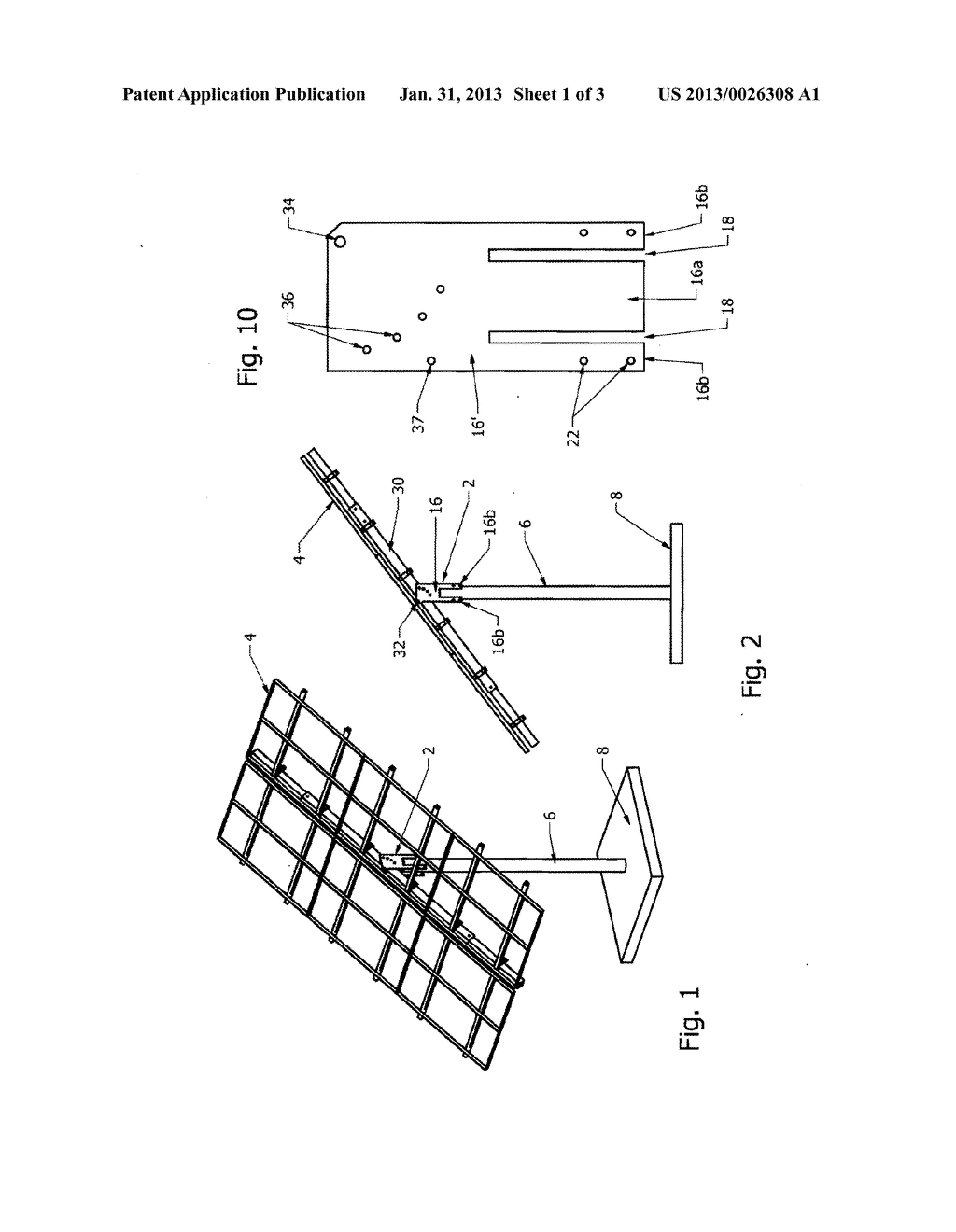 MOUNTING BRACKET MEANS FOR SOLAR ARRAYS AND THE LIKE - diagram, schematic, and image 02