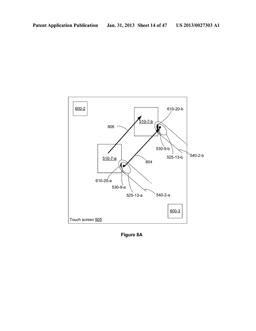 Touch Screen Device, Method, and Graphical User Interface for Moving     On-Screen Objects Without Using a Cursor - diagram, schematic, and image 15