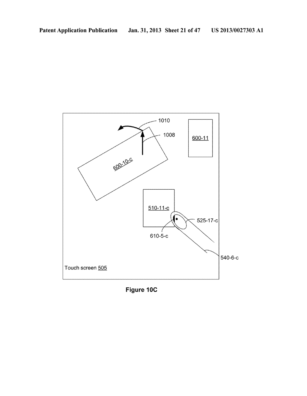 Touch Screen Device, Method, and Graphical User Interface for Moving     On-Screen Objects Without Using a Cursor - diagram, schematic, and image 22