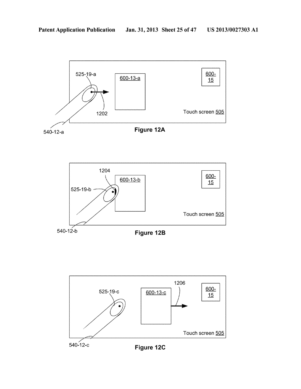 Touch Screen Device, Method, and Graphical User Interface for Moving     On-Screen Objects Without Using a Cursor - diagram, schematic, and image 26